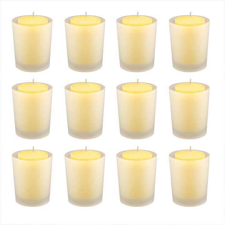 Citronella Votive Candles in Frosted Glass - Set of 12 for wholesale by LumaBase