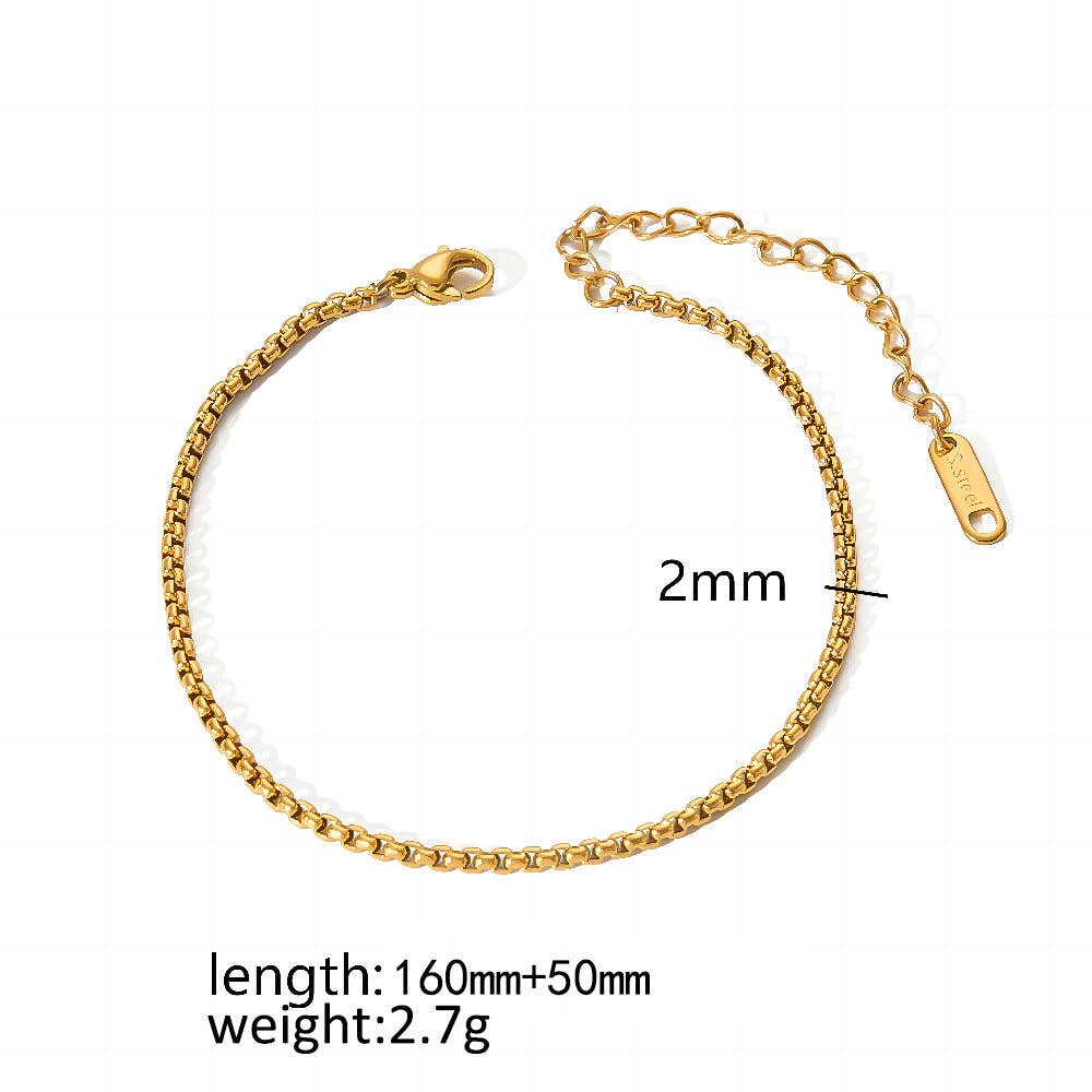 Mio Queena - Wholesale Link & Chain Necklace - Multi Style 18K Golden SS bracelet Chain DIY Accessories-FGS0