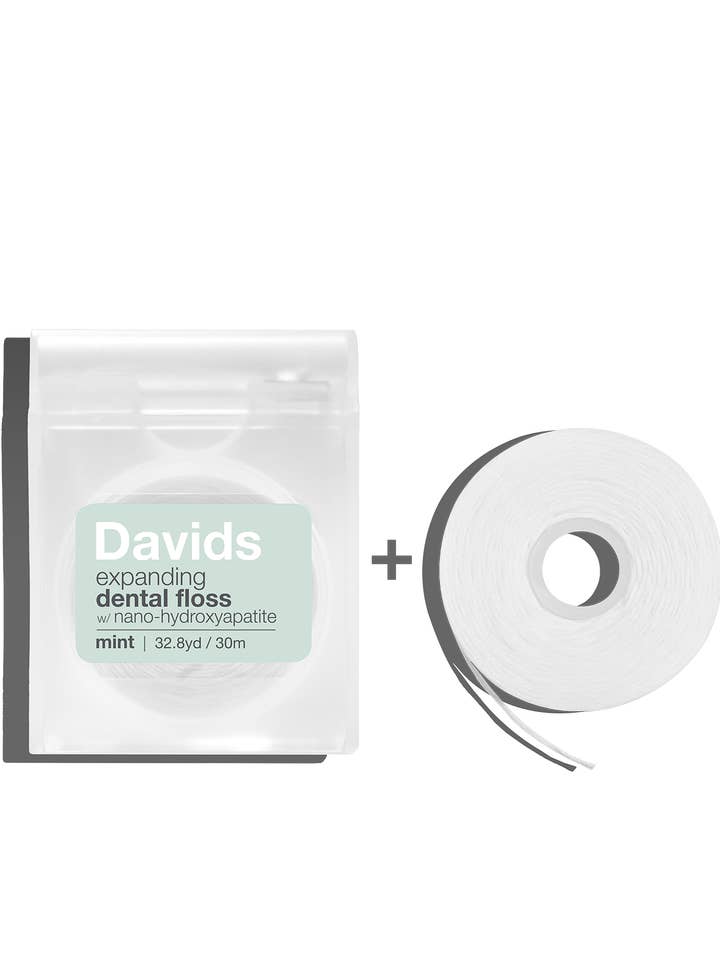 Davids expanding dental floss/refillable dispenser + refill for wholesale by Davids Natural Toothpaste
