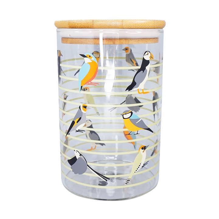 Glass Storage Jar Container Birds for wholesale by Half Moon Bay By Design