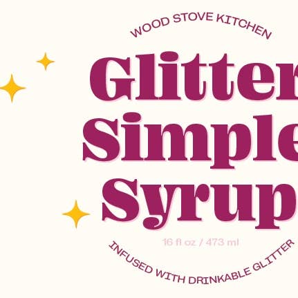 Wood Stove Kitchen - Wholesale Cocktail Mix/Syrup - Glitter Simple Syrup, 16 fl oz with Edible Glitter3