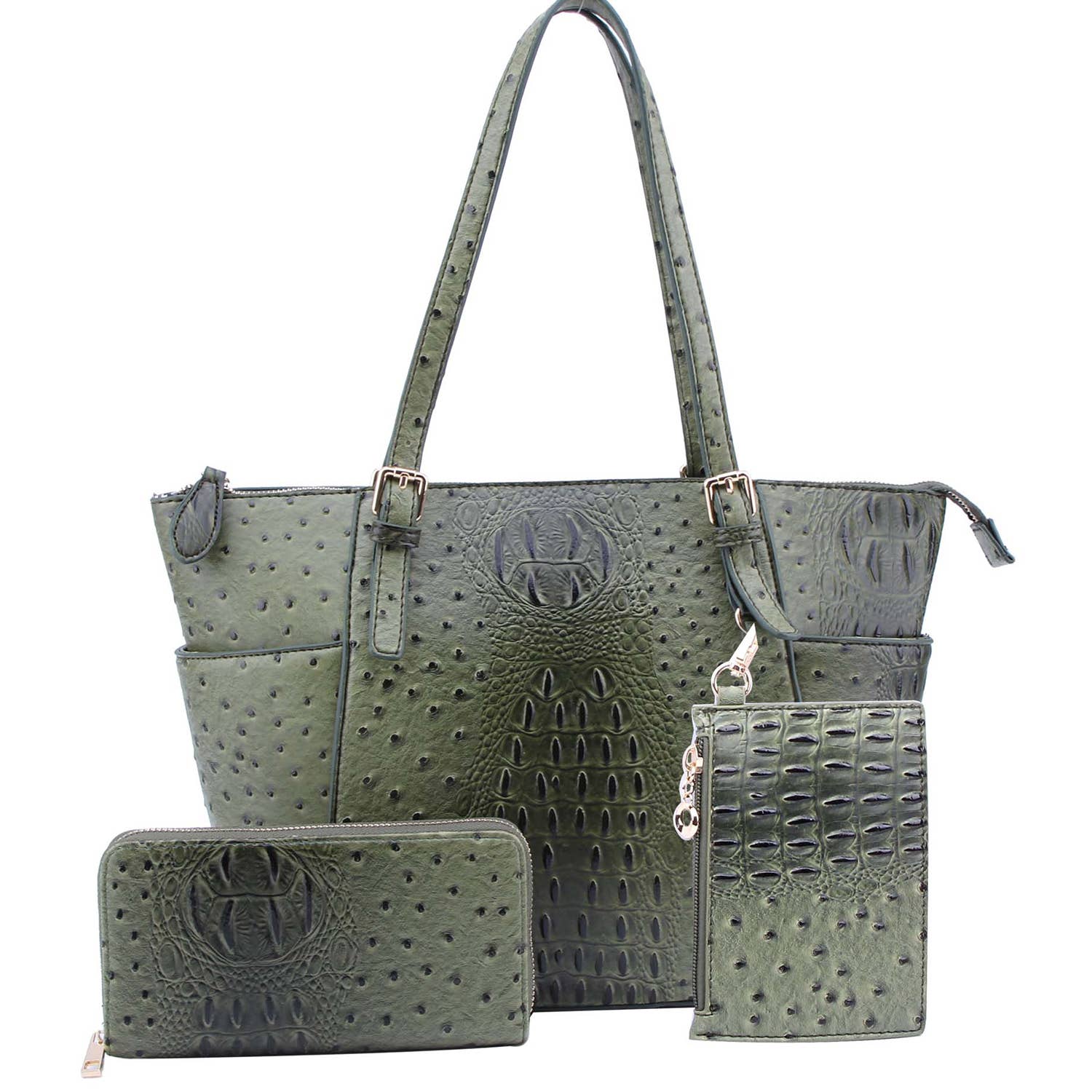 M&M HANDBAGS, LLC. - Wholesale Tote Bag - Women's - OS1009W Ostrich Croc 2-in-1 Shop
9