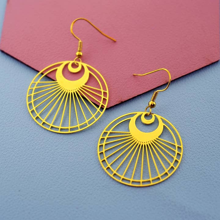 Classic Circle Brass Earrings for wholesale by HappyJewelrySupplies