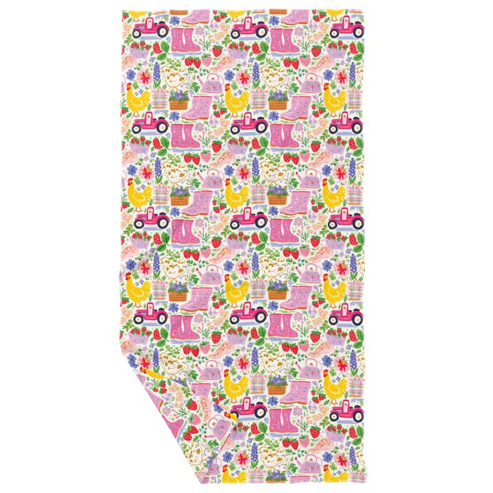 Serviette à gaufres double face Sweet Farm Life pour la vente par June Apothicarie