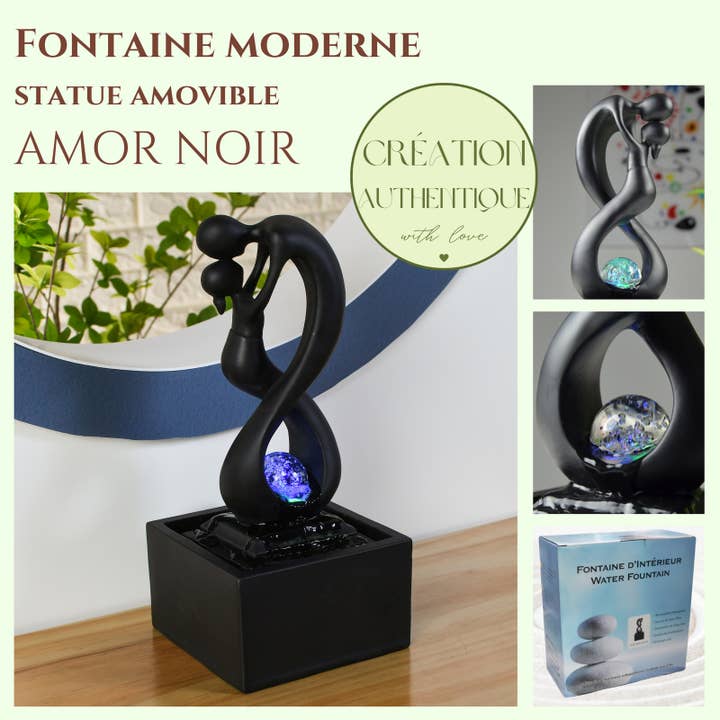 Zen'Arôme - Wholesale Decorative tabletop object - Modern Indoor Fountain Amor Noir Gift Idea1