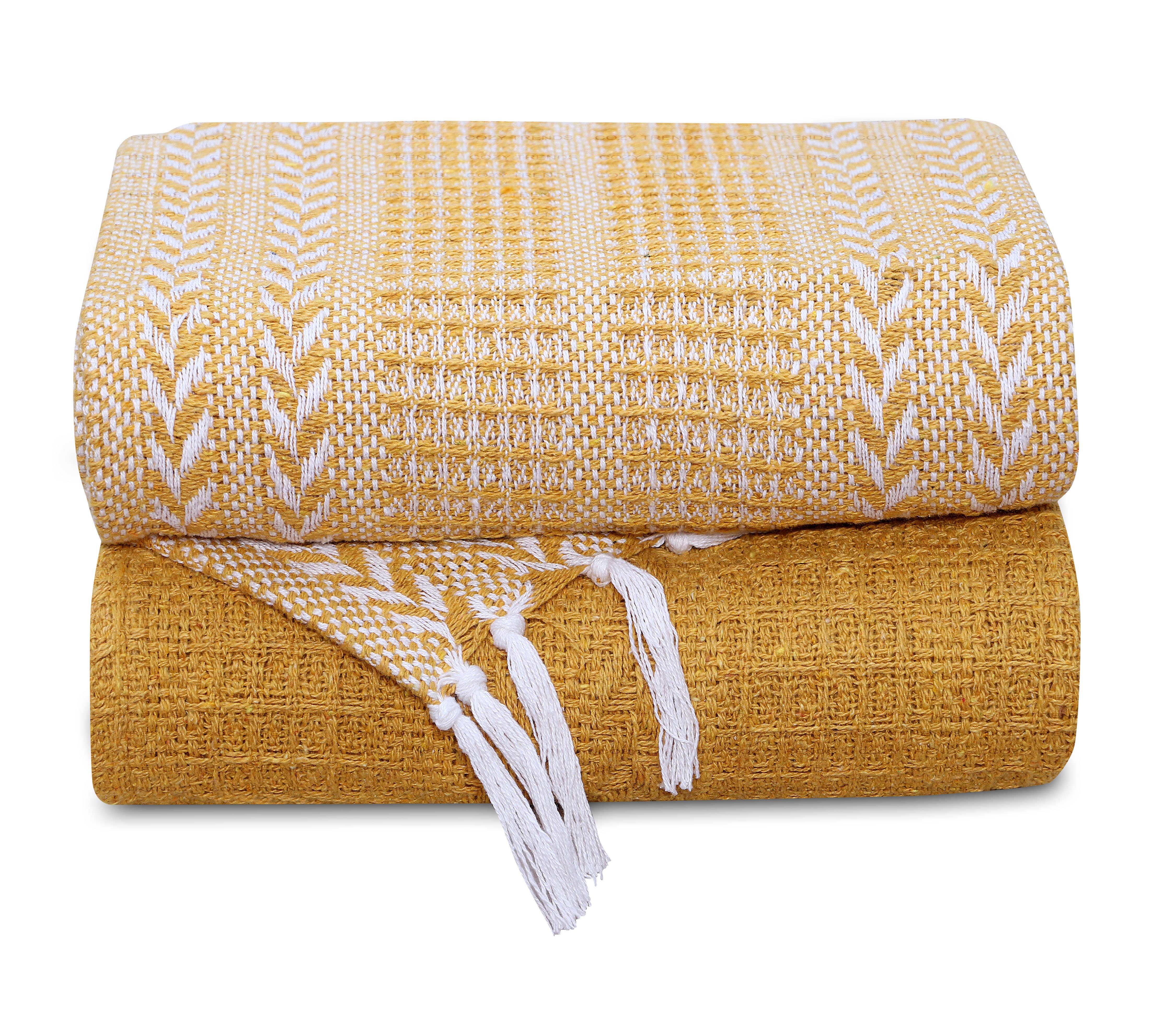 COZY HOMES COLLECTION - Wholesale Throw blanket - Cotton Woven Batik Throw Blankets 50''x60'' (Set of 2)