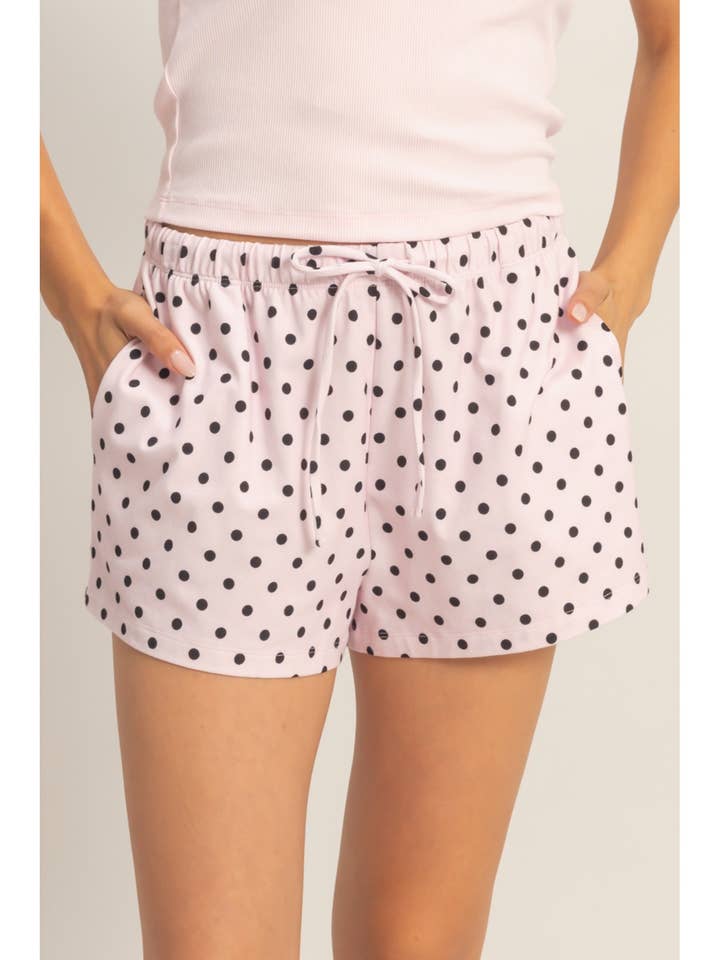 Polka Dot Drawstring Shorts for wholesale by HYFVE
