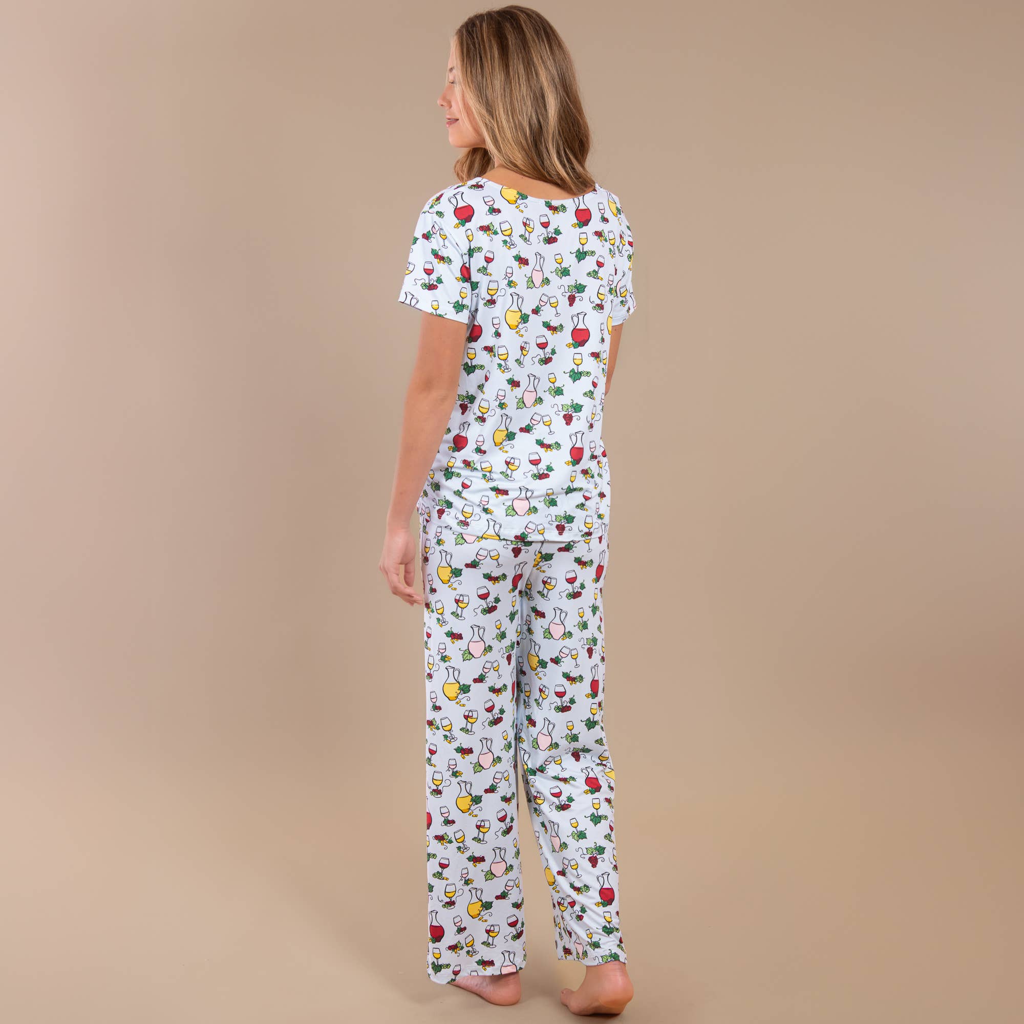 Amanda Blu - Wholesale Sleepwear Bottom - Women's - Wine Tasting Pajama Pants | Blue Drinks PJ Bottoms1