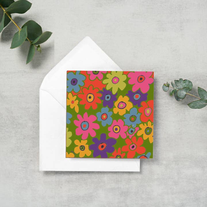 Blueberry Road Cards - Wholesale Everyday Greeting Card - gift enclosure cards - Mod Flowers