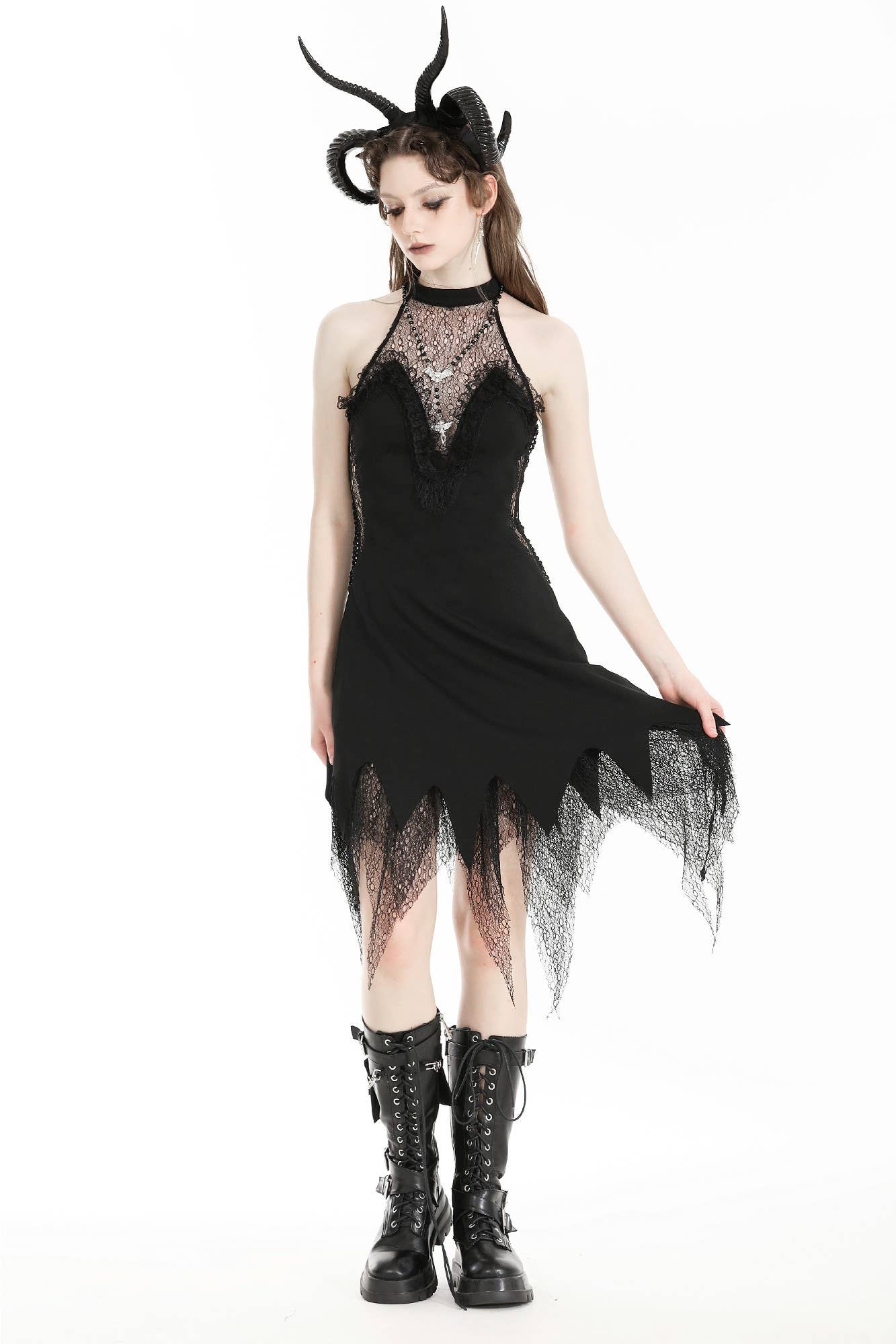 Western Fashion – Vestido - Mulher por atacado – Vestido Devil sexy com decote em V com decote em V3