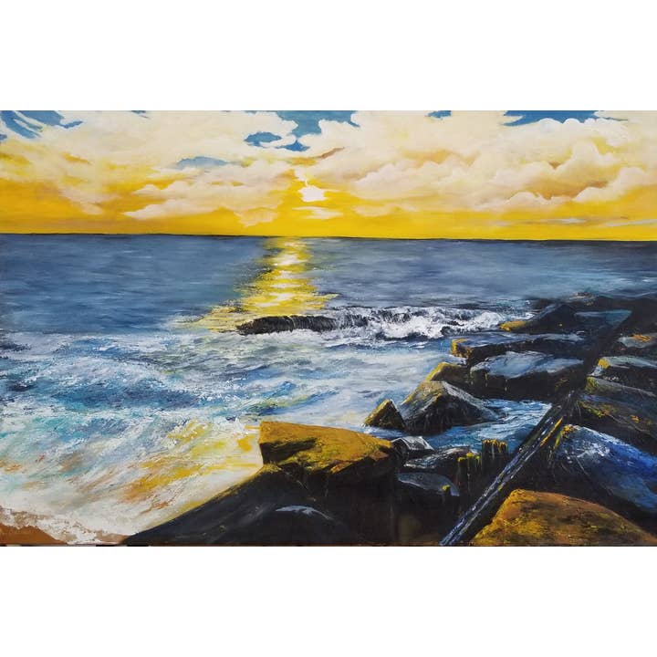 8"x12" print matted in white to 11"x14" backed and bagged for wholesale by Main Avenue Galleria