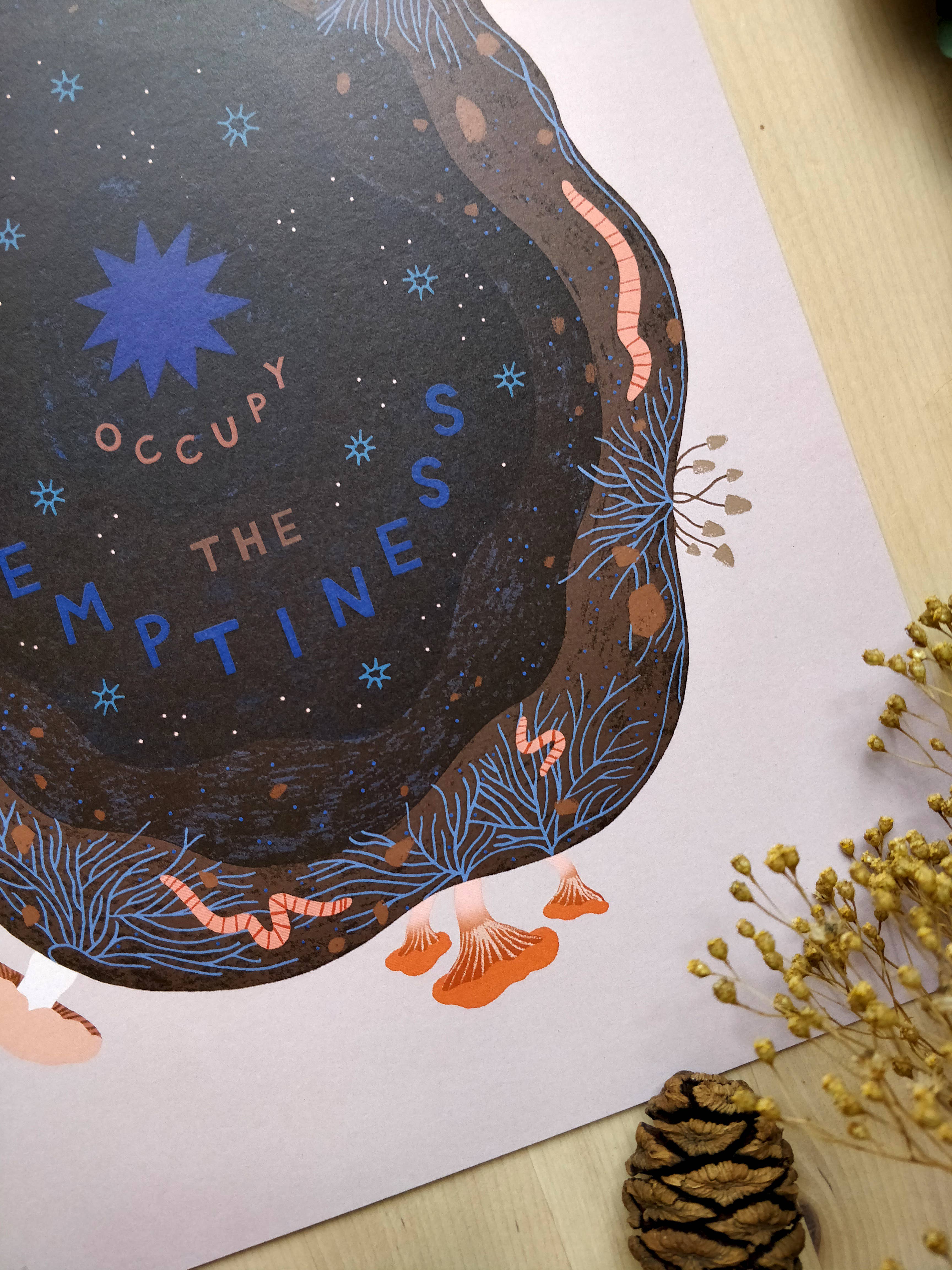 Lucy Scott Illustration - Wholesale Art Print - Occupy the Emptiness Print, Mindful Illustrated Art Print2