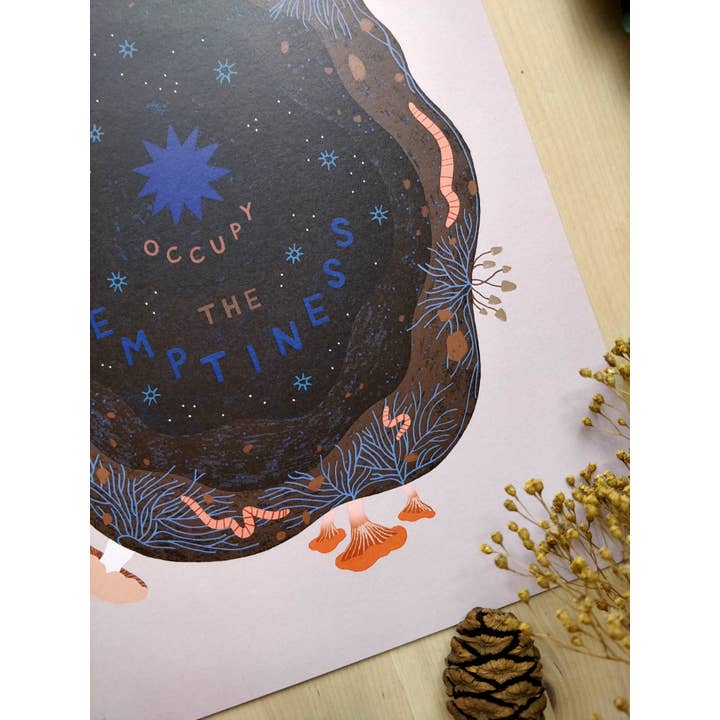 Lucy Scott Illustration - Wholesale Art Print - Occupy the Emptiness Print, Mindful Illustrated Art Print2