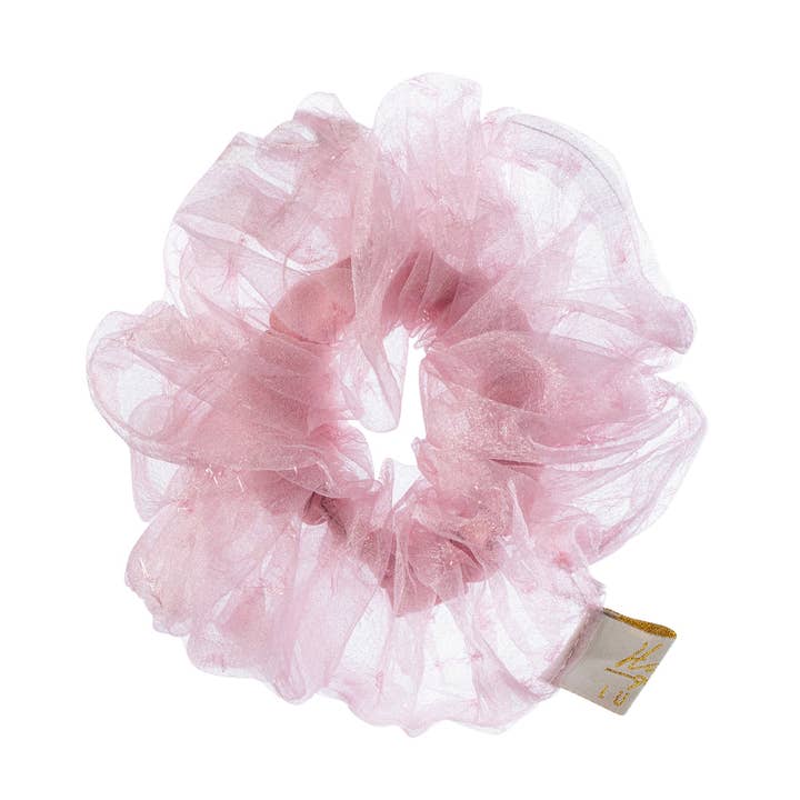 Chouchou Emma en organza rose pour la vente par Halo Luxe