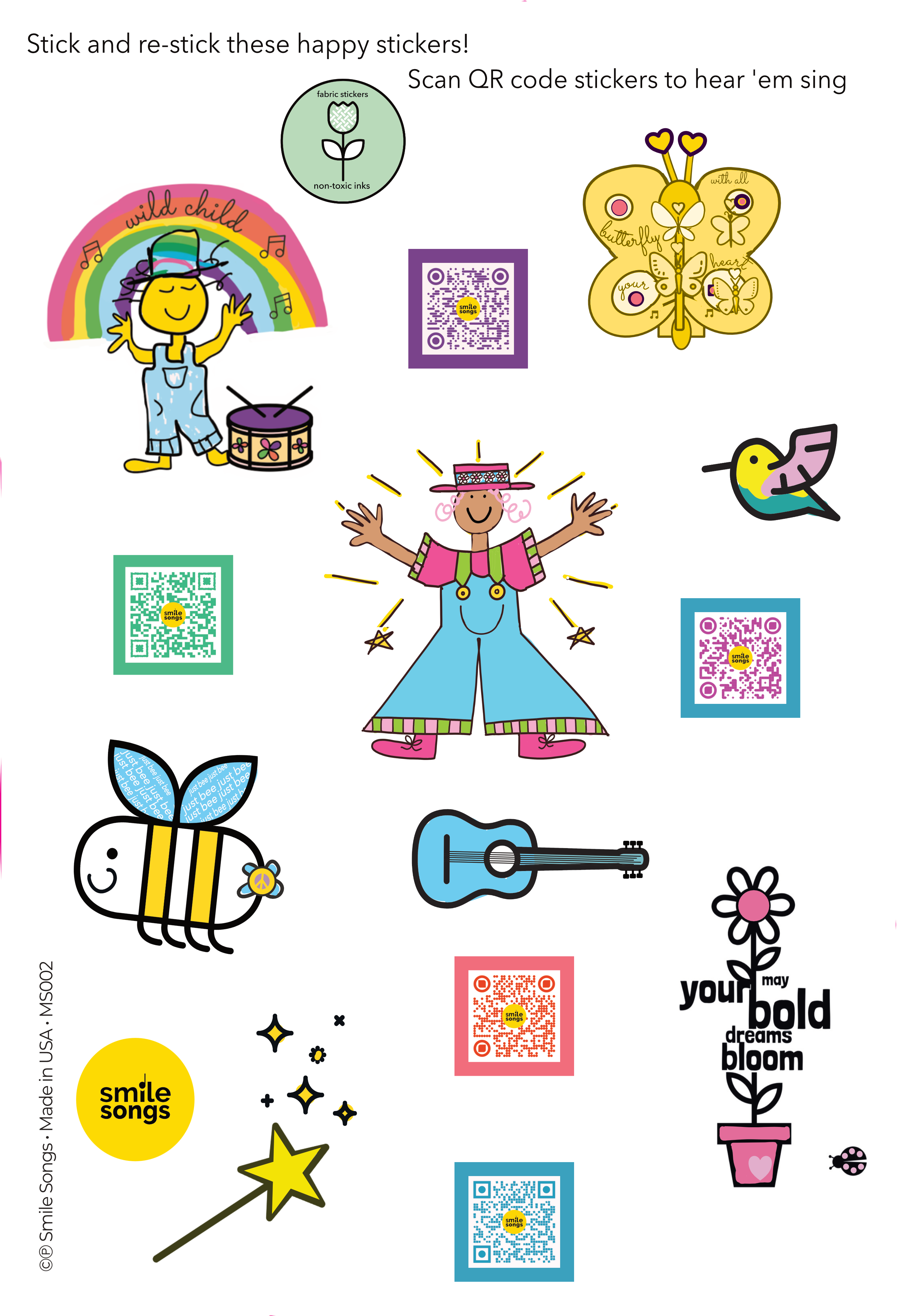 Smile Songs - Wholesale Sticker - Kids & Baby - Let's Make a Moo-sical Reusable Singing Sticker Set1