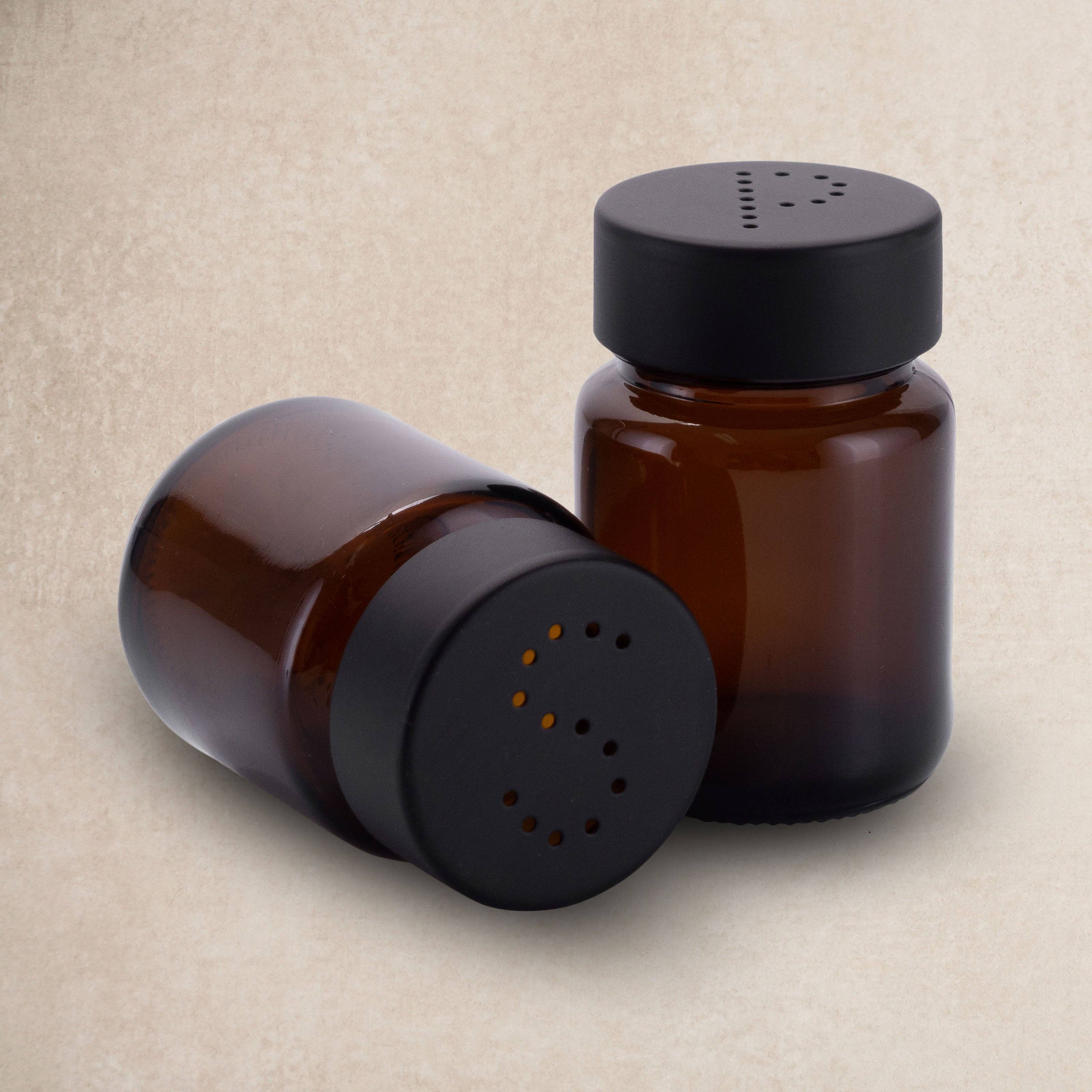 Koffs Design - Wholesale Salt & Pepper Shaker Set - Salt and pepper shakers made of brown glass with stainless steel lid4