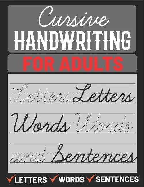 Books by splitShops - Wholesale Display Book - Cursive Handwriting for Adults: Cursive Handwriting Practice Paper for Adults, Learn Cursive Handwriting - Paperback0