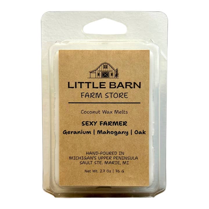 Sexy Farmer Wax Melt - Geranium, Mahogany & Oak for wholesale by Little Barn Farm Store