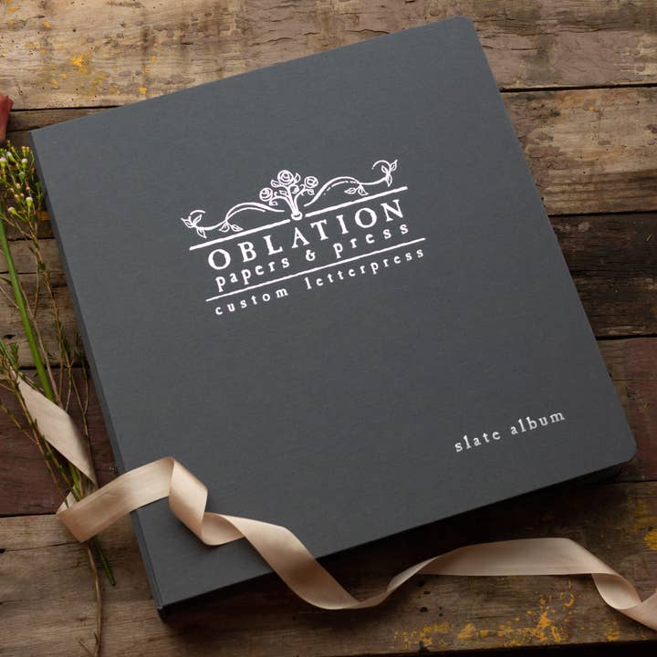 Slate Album - Custom Letterpress Wedding Album for wholesale by Oblation Papers & Press