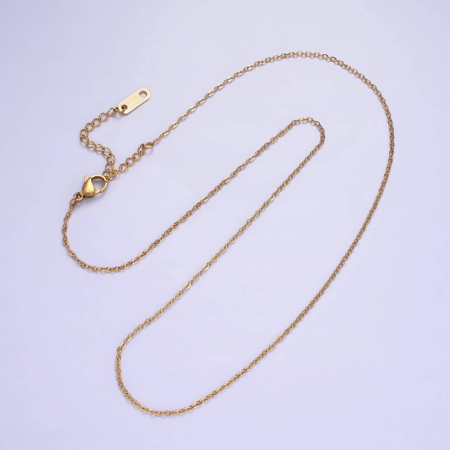 Aim Eternal - Wholesale Link & Chain Necklace - Stainless Steel 1.2mm Cable Chain 18 Inch Necklace Extender0