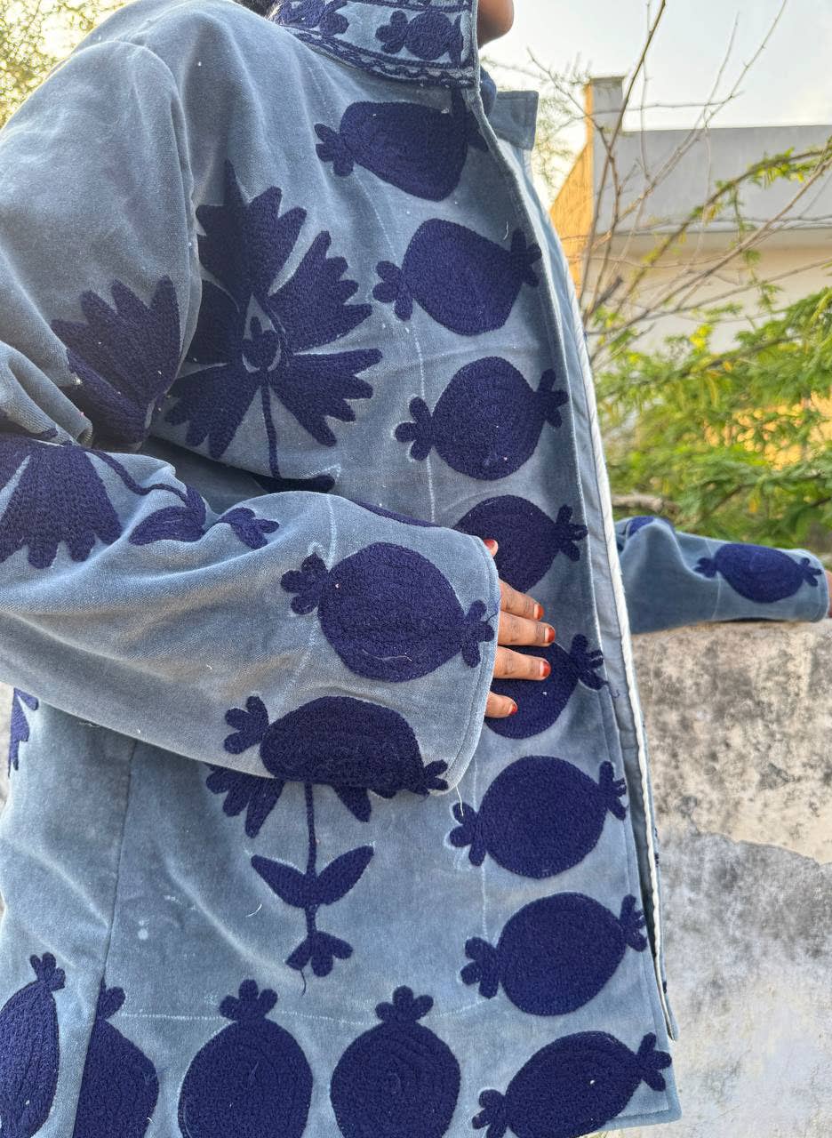 GYPSY STUDIO - Wholesale Jacket - Women's - Floral Embroidery Design Velvet Jacket Suzani Winter Jackets2