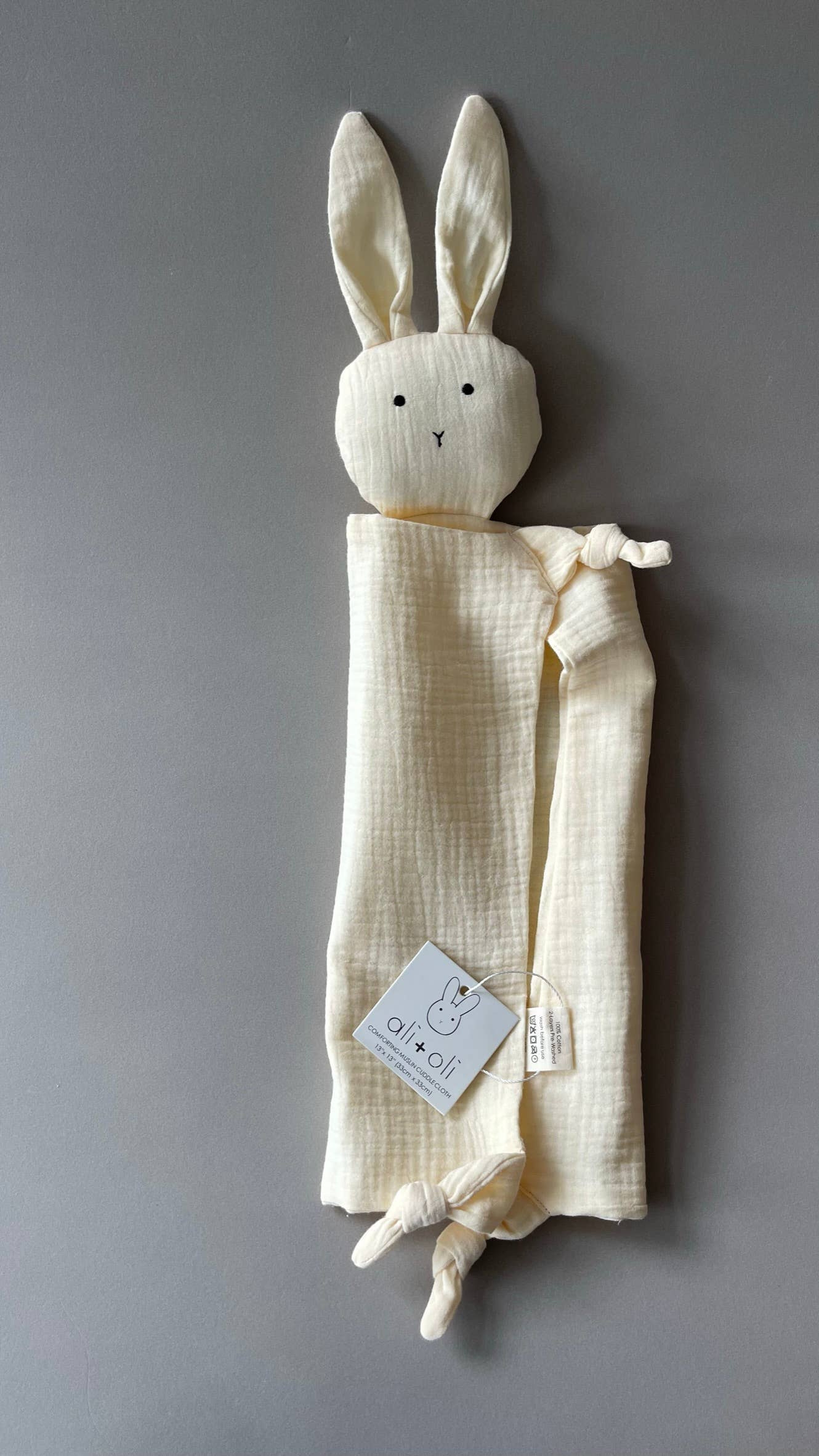 Ali+Oli - Wholesale Security/Cuddle Blanket - Baby - Cuddle Security Blanket Soft Muslin Cotton - Bunny (Natural)9