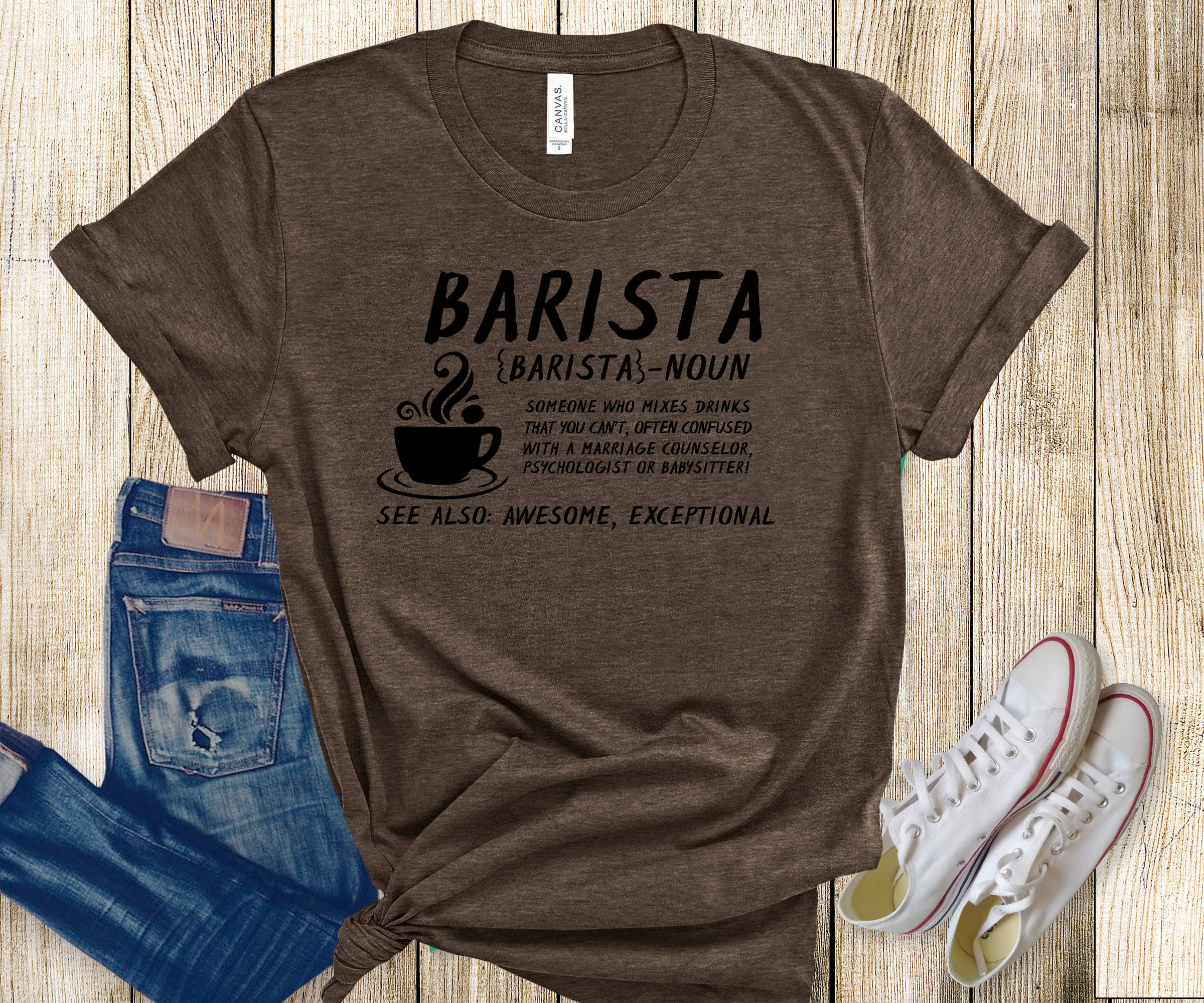 One Nine – Engroshandel T-shirt med print - Dame –  Kaffetrøje, kaffeelskerskjorte, kaffeskjorte/barista1