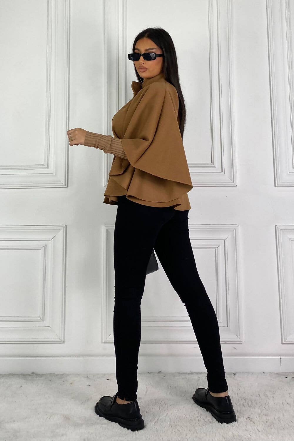 justyouroutfit – wholesale Cape – Women's – BELTED CAPE COAT3