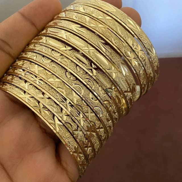 Treasure Jewelry - Wholesale Bangle Bracelet - 18k Gold Plated Bangles Set of 127