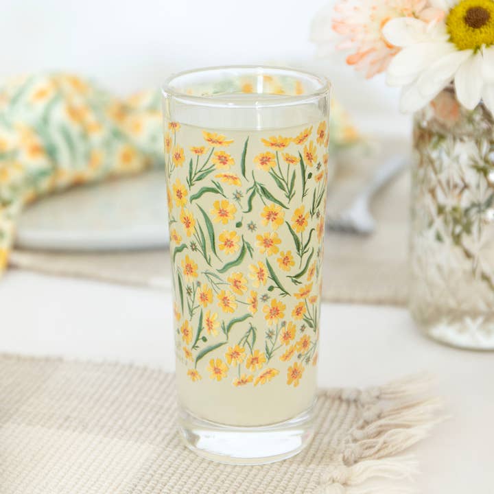 1canoe2 | One Canoe Two Paper Co. - Wholesale Drinking Glass/Cup - Roadside Blooms Tall Juice Glass Set2