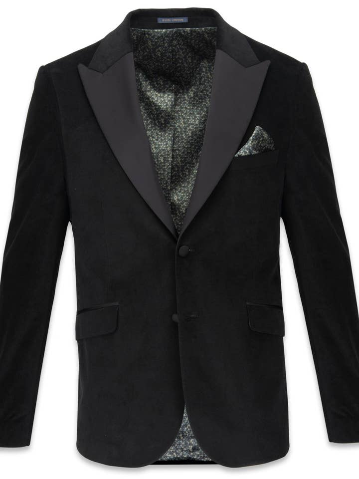 Tieflolivgrüne Jacke in Wildlederoptik im Smoking für den Großhandel von GUIDE LONDON