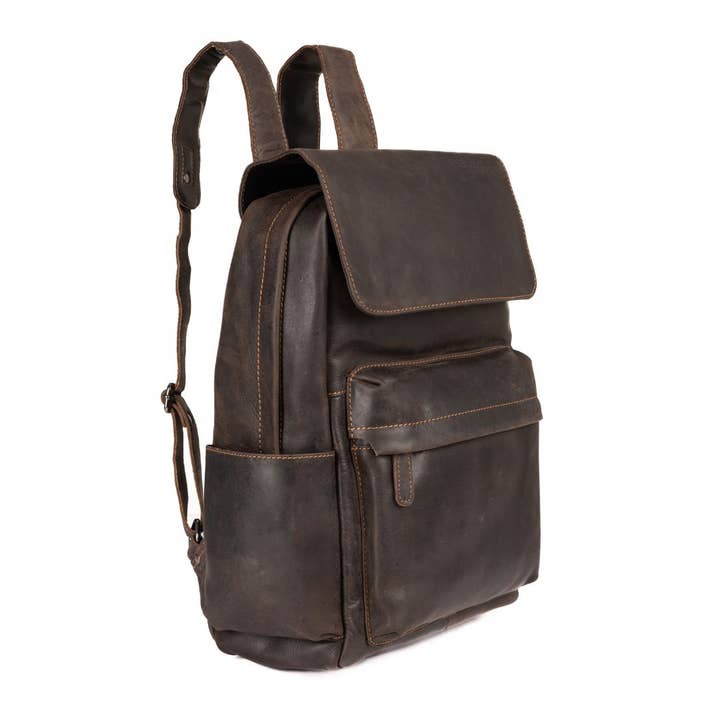 Greenwood Leather AU - Wholesale Backpack – Unisex - Leather Vintage Backpack Scott - Unisex Brown GW6809BRN2