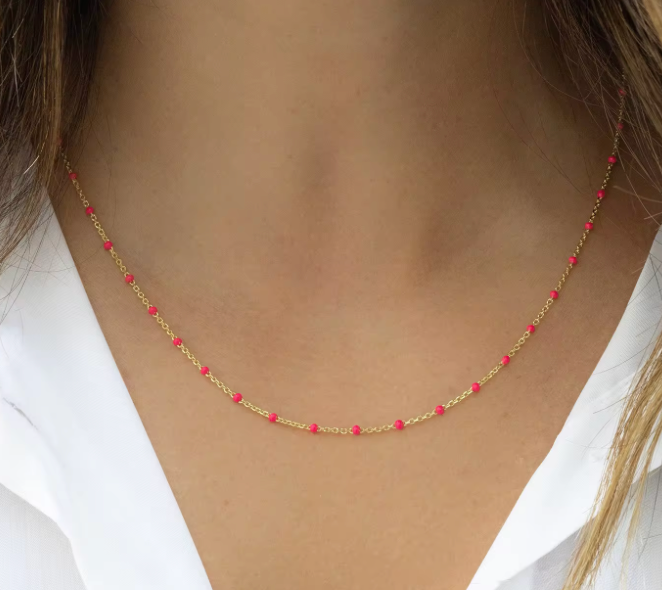 HoopLa - Wholesale Link & Chain Necklace - Candy Chain Enamel Steel Chain Necklace4