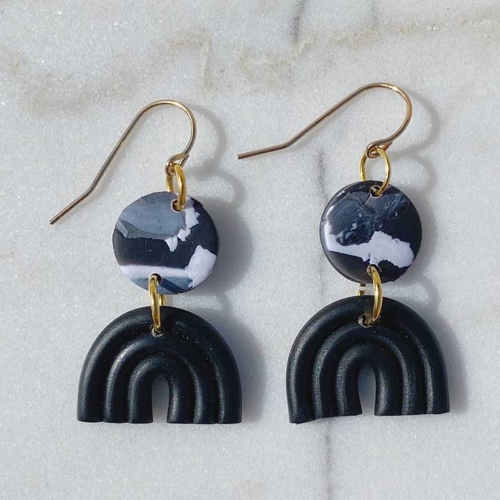 Esmé Mini in Black Marble for wholesale by Of Clay Jewelry