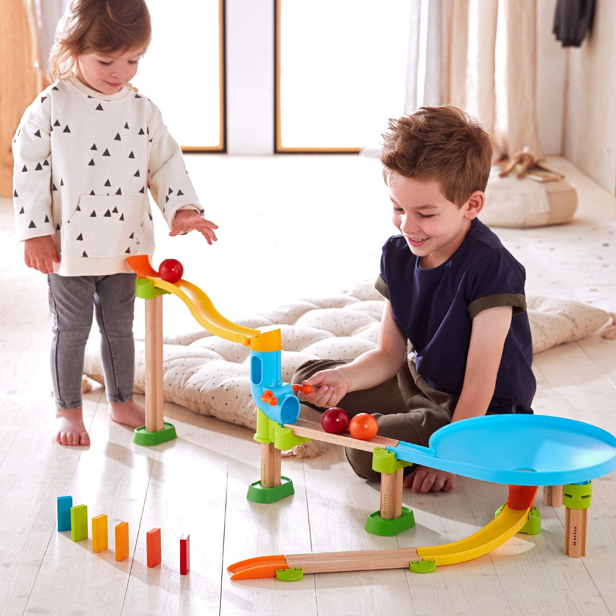 HABA USA - Wholesale Building Set - Kids - Kullerbu Traffic Jam Ball Track Set1