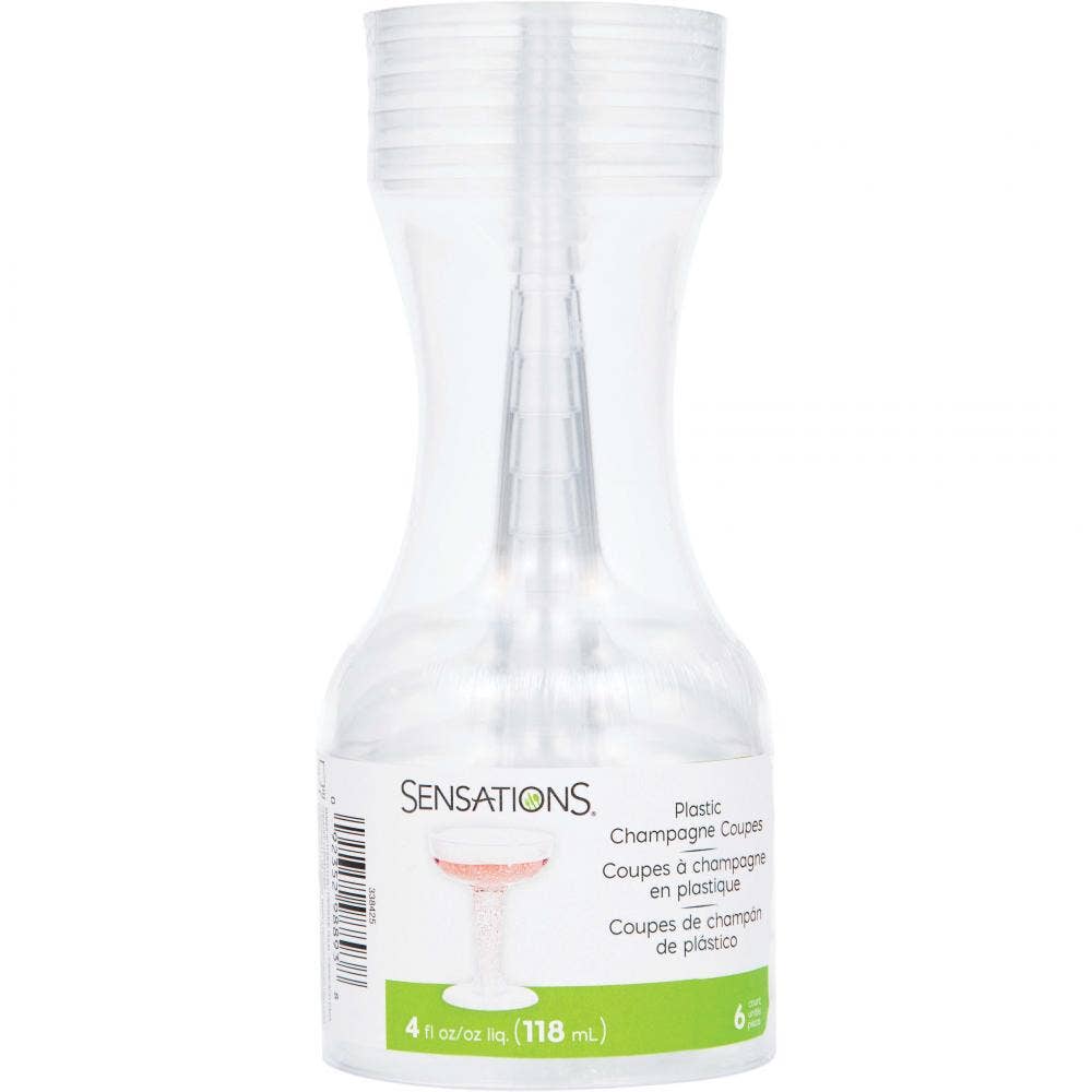 Bulk Party Decor - Wholesale Disposable Cup - Bulk Clear 4 oz Plastic Champagne Coupes (54 per Case)4