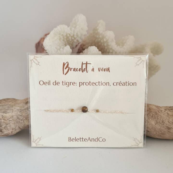 Tiger eye ønskearmbånd - bomuldstråd for engroshandel hos BeletteAndCo