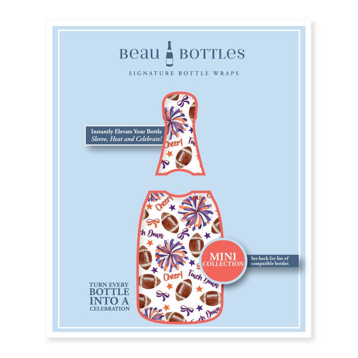 Beau Bottles - Wholesale Wine Gift Bag - Beau Bottles Orange and Purple Game Day - MINI Prosecco Collection - Six Pack5