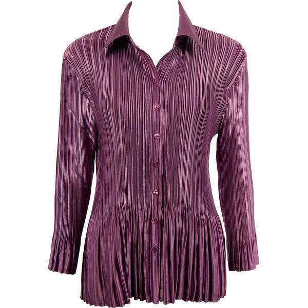 The Magic Scarf Company - Wholesale Button Down Shirt - Women's - 1148 - Satin Mini Pleats Blouses9