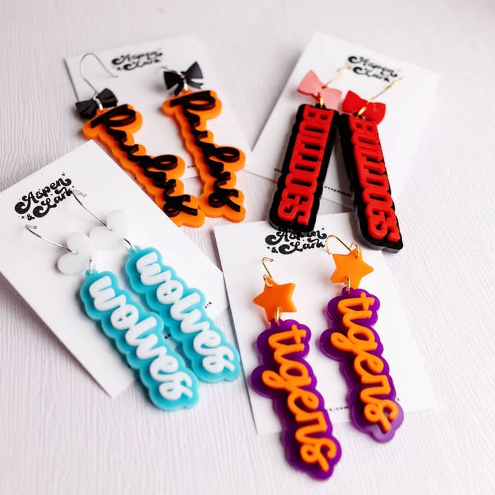 Aspen and Lark - Wholesale Dangle Earrings - Sports Team Earrings - Team Name Earrings2