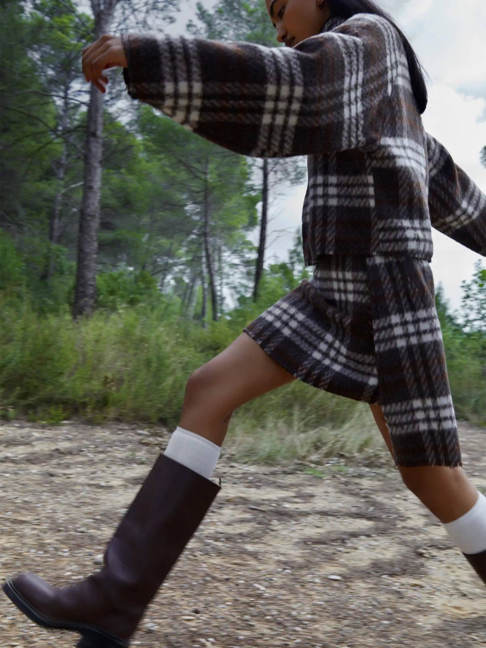 CARMEN SAYS - Venta al por mayor Túnica - Mujer - Barefoot Plaid Brown Turtleneck Overshirt6