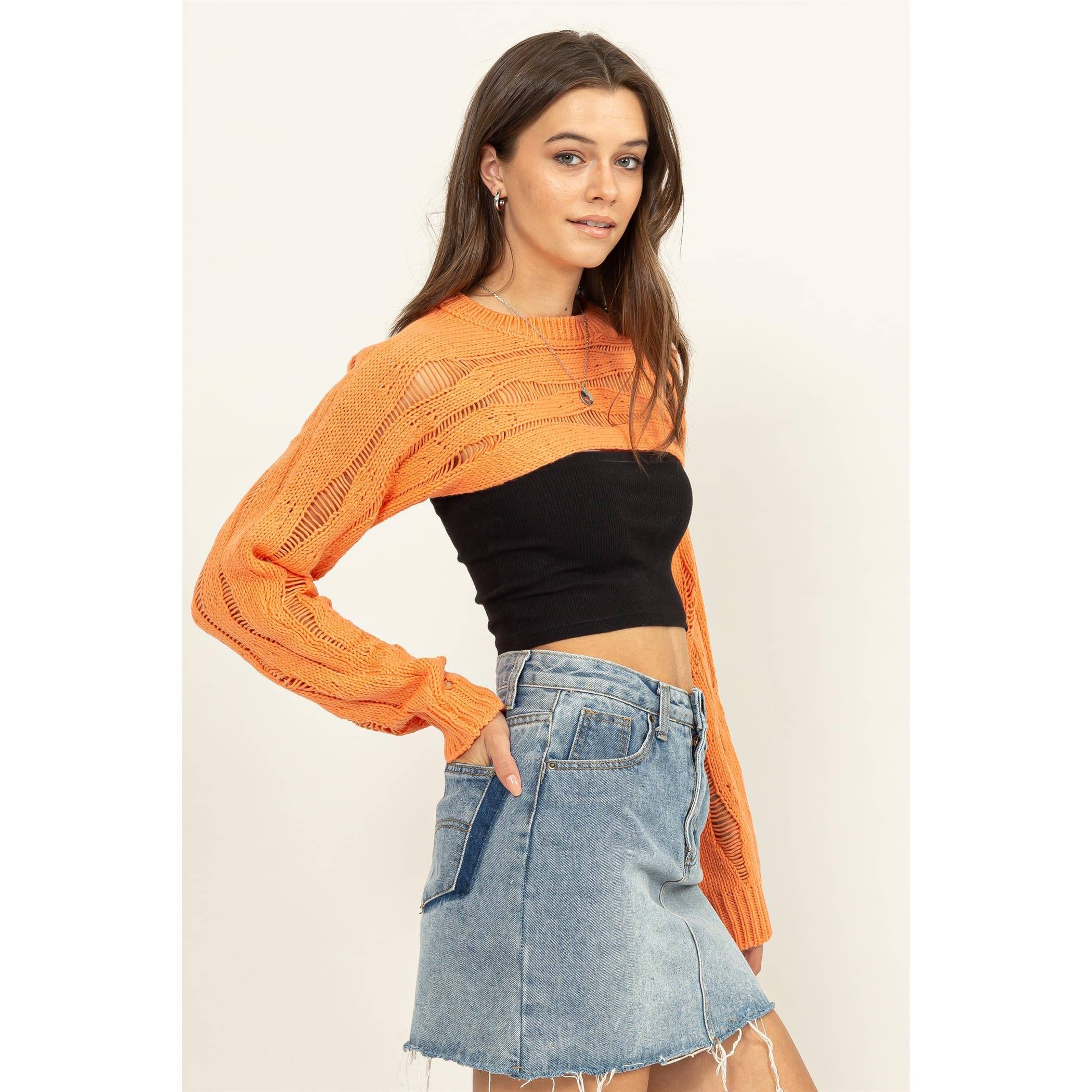 HYFVE - Wholesale Knit Sweater - Women's - Open Knit Shrug Sweater21