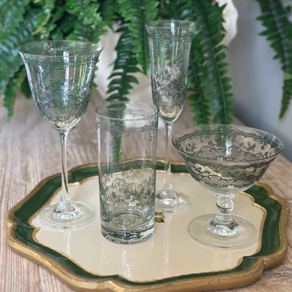 Arte Italica & Crown Linen Designs - Vendita all'ingrosso Bicchieri da cocktail/superalcolici - Composta da giardino2