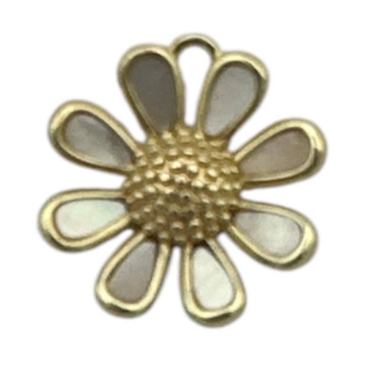 Parker J Jewelry & Charm Bar - Wholesale Individual charm/pendant - Mother of Pearl Sunflower Charm0