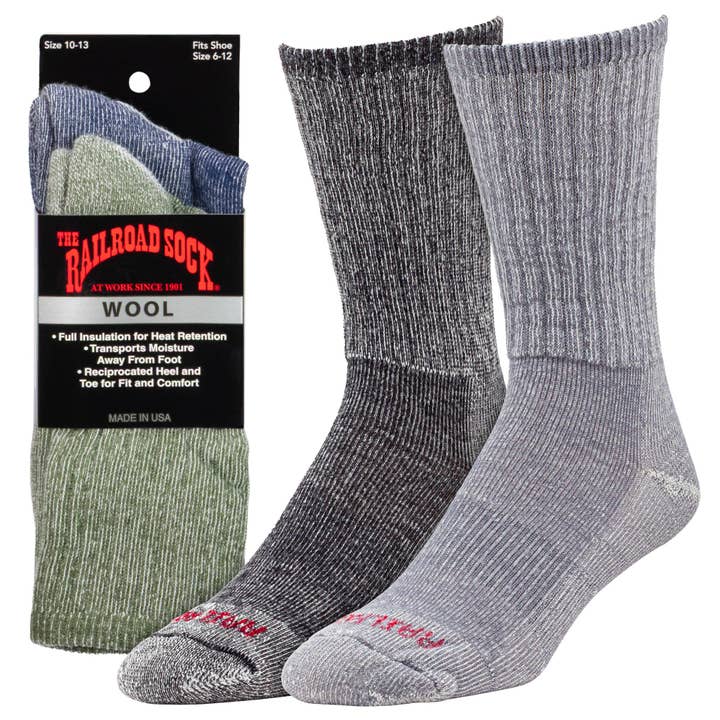 Men's Arctic Wool Crew Socks (2pr) for wholesale by Railroad Sock llc