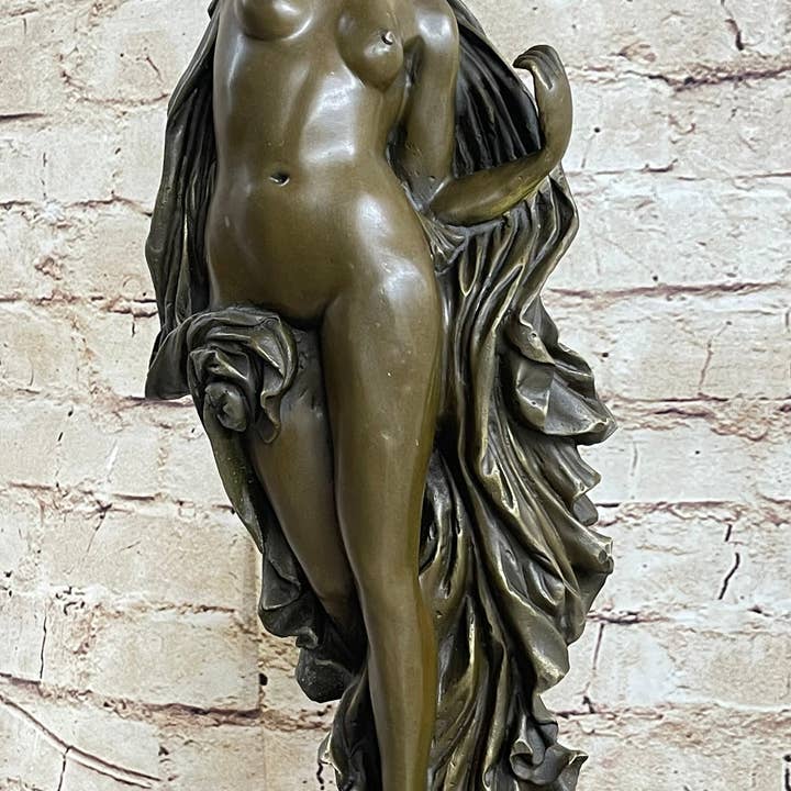 Bronzhaus - Wholesale Sculpture - Nude Roman Greek Goddess Female Figure Bronze Statue Sculpture 20" x 7"