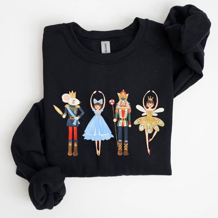 Refinery Number One LLC – wholesale Sweatshirt med tryck - Dam – Nötknäpparen, jul, sockerplommonfe, baletttröja