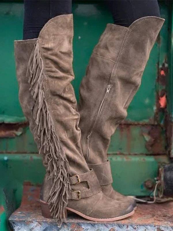 kycozy – wholesale Boots – Women’s – Solid Tasseled Over-The-Knee Boots2