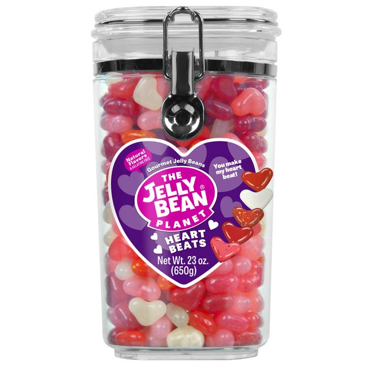 Sweetish- Swedish Candy Wholesale - Wholesale Gummy - The Jelly Bean Planet Heart-Shaped Jelly Bean Jar 22.9oz