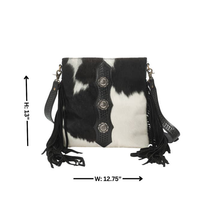 Leather Impressions Inc - Wholesale Crossbody bag – Women's - American Bison Western Style Hair on Hide Fringe Crossbody4